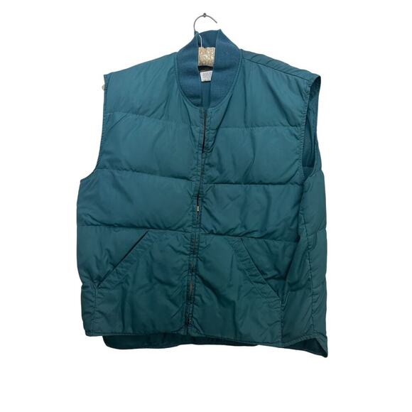 Vintage Eddie Bauer Men's Green goose down  Full Zip Puffer Vest Size Large - Picture 1 of 5